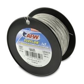 American Fishing Wire Surflon Nylon Coated 1x7 Stainless Steel Leader Wire, Bright Color, 135 Pound Test, 300-Feet