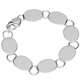 NKlaus Calla Women's Designer Bracelet 925 Sterling Silver 21 cm Solid 12701, 21 cm, Sterling Silver
