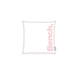 Bench 5312605020 Cushion Cover 50 x 50 cm Pastel Colours with Smooth Brand Zip 100 % Polyester French Velvet with Flag Label White / Pink