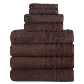 Towels Beyond - 8 Piece Luxury Towel Set, 100% Turkish Cotton Includes 4 Bath Towels, 2 Hand Towels & 2 Washcloths, Highly Absorbent & Comfy Towels for Bathroom, Hotel & Spa | (Chocolate)