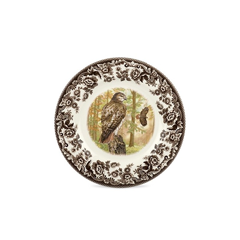 Spode Woodland Salad Plate, Red-tailed Hawk, 8” | Made in