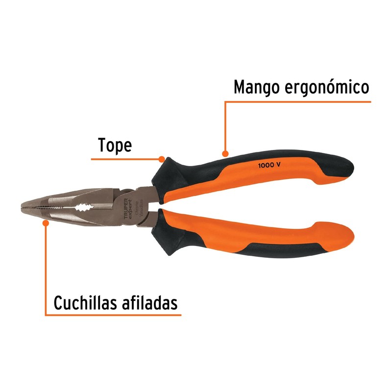 Truper Expert T302-6X, Pinza de punta curva Comfort Grip