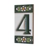 Green Floral Ceramic House Numbers & Letters Tile Size 7.5cm