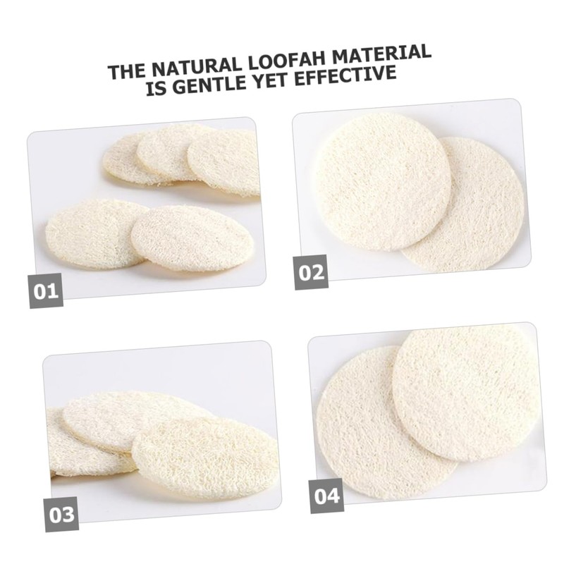 BIUDECO 10pcs Natural Loofah Facial Exfoliating Sponge for Deep Cleansing
