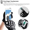 YAPJEB Skeleton Gloves Adjustable, Touch Screen Windproof Skull Gloves fit