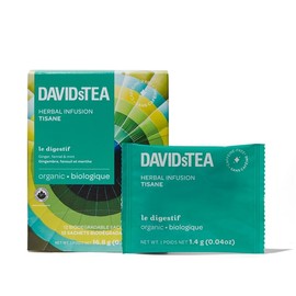 DAVIDsTEA Organic Le Digestif Herbal Tea, caffeine-free, 12 tea bags