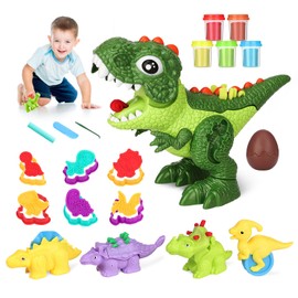 Dinosaur Playdough Sets for Toddlers, Play Dough Tool Kit for 3 4 5 Year Old Boys Girls, Dinosaur Toys for Kids 3-5 (20 Pcs Playdough Accessories)
