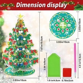 Diamond Painting Christmas Tree Stand, Double-Sided 5D Diamond Painting Christmas Daiments Painting Diamond Painting for Christmas Decoration Gifts (Christmas Tree)
