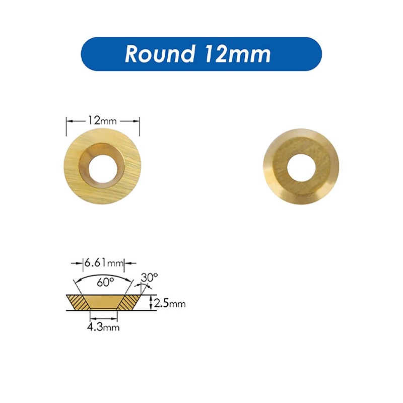 Titanium Coated Carbide Cutter Inserts for Wood Turning Tool, Pack