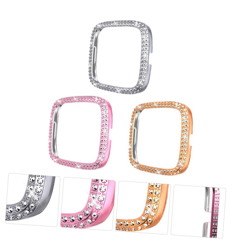 LABRIMP 3pcs Watch Protective Cover 2 Watch Shell Diamond Studded