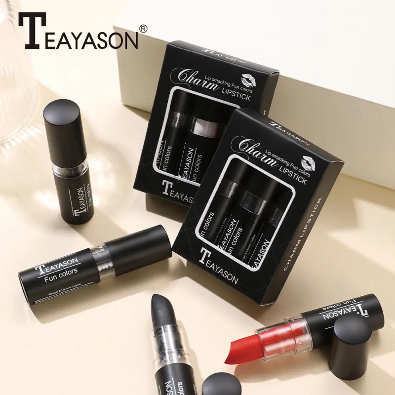 3 Regalos De Lápiz Labial Mate En Negro, Impermeables