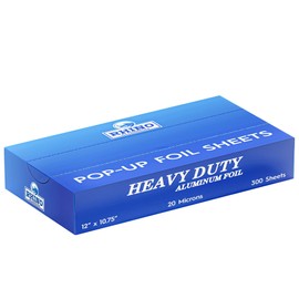 Precut Pop Up Heavy Duty Aluminum Foil Sheets - 300 Pcs of Ultra Thick 20 Micron Foil Sheets for Food - (12"x10.75") Premium Cooking Liners for Versatile Use in Cooking & Baking