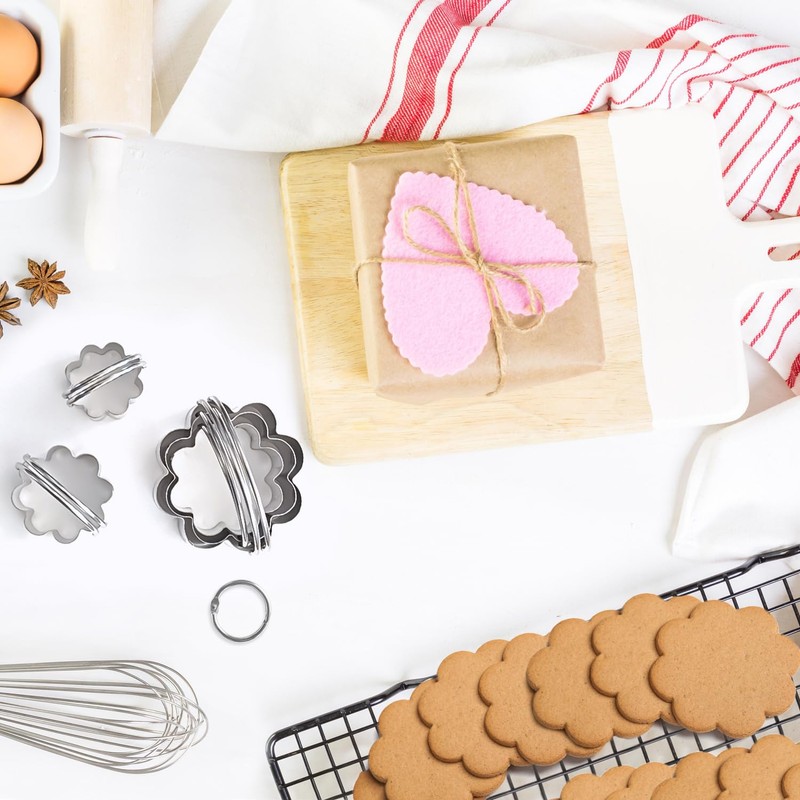 ALLTOP Scalloped Biscuit Cutters with Handle, Stainless Steel Cookie Cutter,