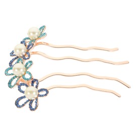 WOONEKY Bridal Pearl Hair Accessory Elegant Rhinestone Flower Hair Pin for Weddings Formal Events and Proms Stylish Headpiece for Women and Colors