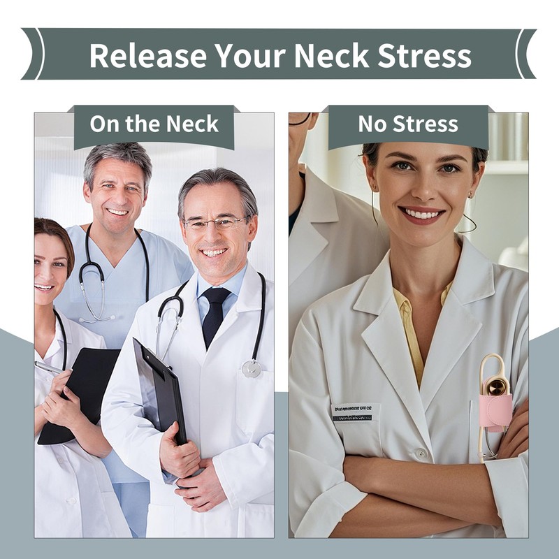 Magnetic Stethoscope Holder Clip 2-Pack (Black & Pink) - Secure