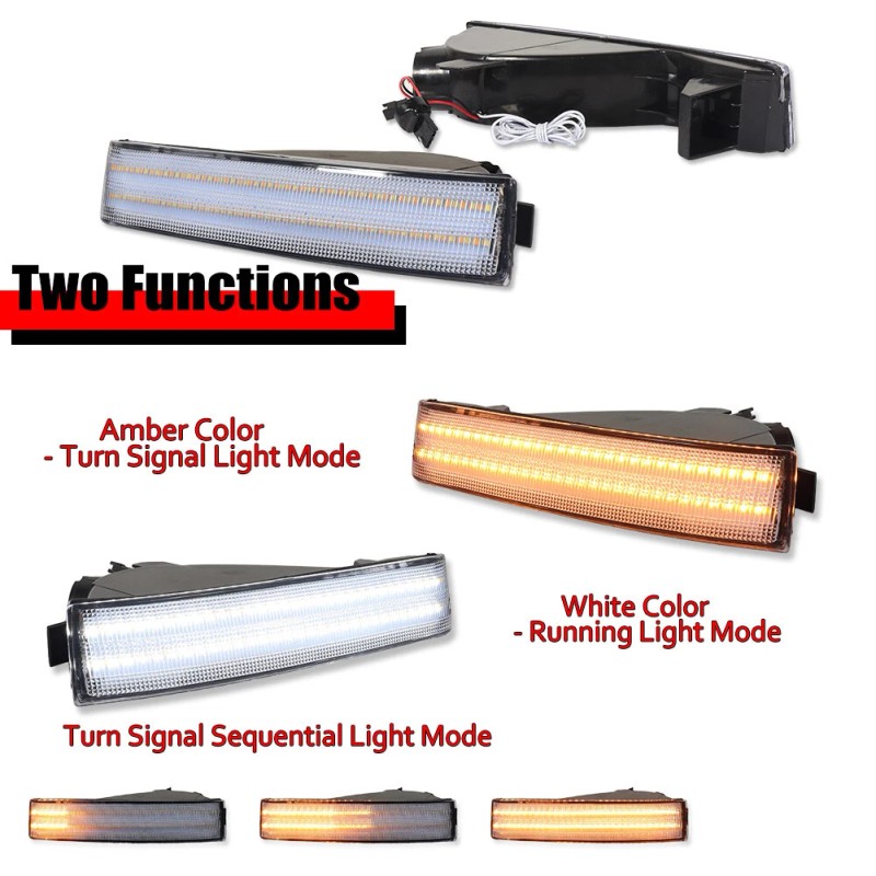 GTINTHEBOX 2X Clear Switchback LED White DRL Turn Signal Lights