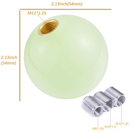 Arenbel 5 Speed Polished Weighted Ball Car Gear Shift Stick Lever Shifter Handle Knob Fit Most Manual Automatic Vehicles, Green Luminous Glow in Dark