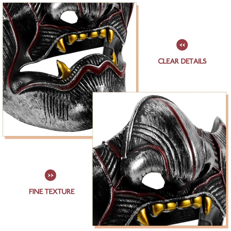 FRCOLOR Half Mask, Halloween Cosplay, Tendog, Devil, Scary, Masquerade, Costume,