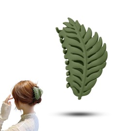Green Hair Clips Large Hair Claw Leaves Claw Clamp Banana Hair Clip Non-Slip Strong Leaf Shaped Hair Claw Clips Leaves Hair Accessories for Women Girls