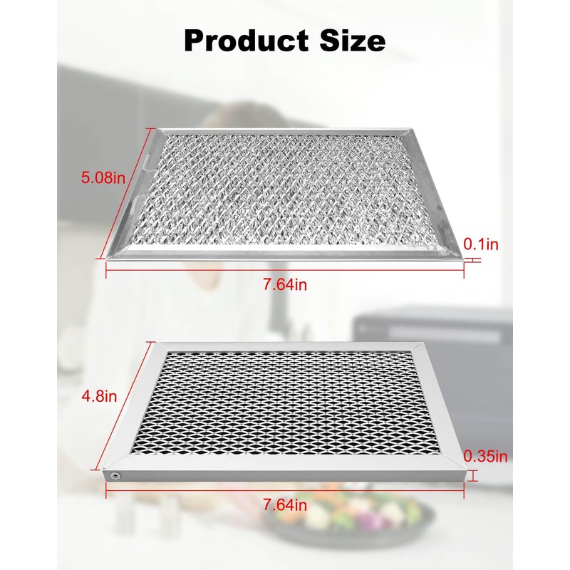 Microwave Charcoal and Grease Filter Fit for GE JVM6175EK5ES JVM6172SK5SS