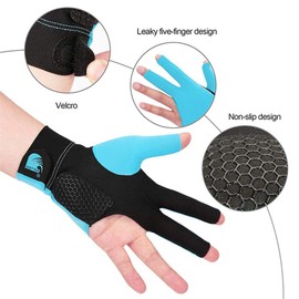 FakeFace Anti Slip Billiard Glove Left Hand Snooker Carom Billiard Pool Cue Sport Professional 3 Finger Glove Handwear Gift for Men Women Player