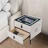 Smart Nightstand with 2 Fingerprint Lock Drawer, Smart Bedside Side