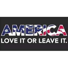 America Love it or Leave it Trump USA Black Vinyl Decal Bumper Sticker 3.75x7.5"
