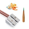 Unbranded Top grade Stationery Pencil Sharpener Double Hole Metal Bevelled
