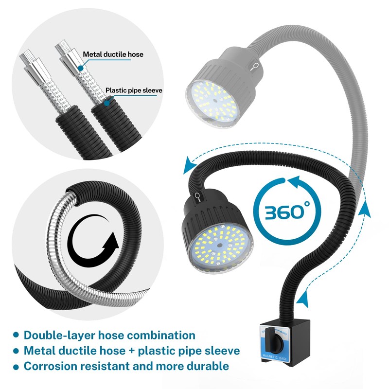 Youtemei Lathe Led Work Light Magnetic Waterproofinggooseneck Lamp Mechanic Lightwork