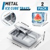 Yaocom 2 Pcs 6 Slot Stainless Steel Ice Cube Maker