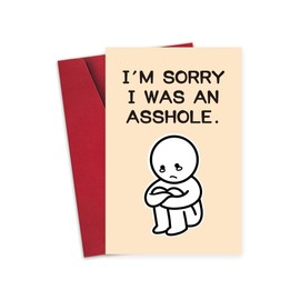 Funny Apology Cards for Her Him, I'm Sorry Card, Unique Apology Gifts for Women, Men, Friends, Forgive Me Card, Apology for Wife