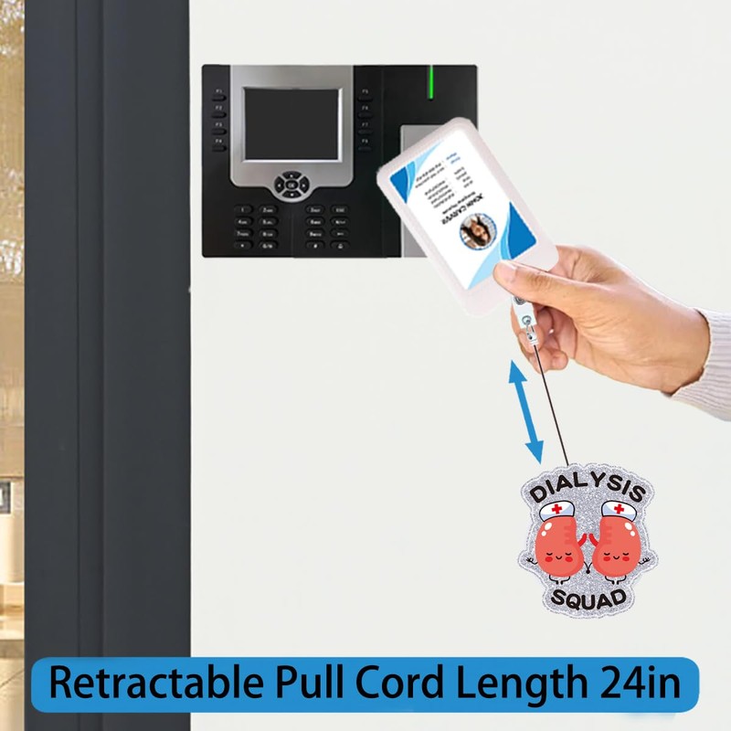 Dialysis Squad Kidney Badge Reel Retractable Accessories for Work Urine