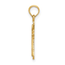 IceCarats 14K Solid Yellow Gold Holy Cross Necklace Religious Chain Pendant Jesus Christ Charm 22mm x 10mm Only