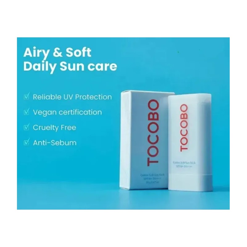 Tocobo Protector Solar En Barra Cotton Sun Stick Spf 50+,2pz