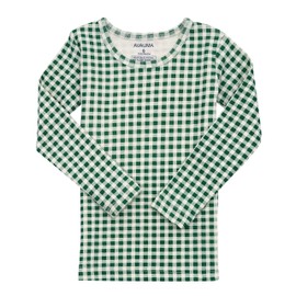 AVAUMA Baby Boys Girls Pajama Set 6M-7T Kids Cute Toddler Snug fit Pattern Design Pjs Cotton Sleepwear (Check.Green.JS)