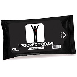 Gears Out I Pooped Today Wipes - Travel Size, Alcohol-Free, Novelty Gift for Adults - 15 Count