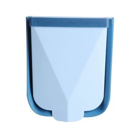 Levemolo Creative Wall Mounted Folding Trash Can Versatile Trash Container with Pressure Ring Design for Kitchen Bathroom Rv and More Stylish Garbage Holder Blue
