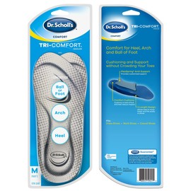 Dr. Scholl’s Tri-Comfort Insoles // Comfort for Heel, Arch and Ball of Foot with Targeted Cushioning and Arch Support (for Men's 8-12, Also Available Women's 6-10)