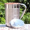 Stainless Steel and Copper Pitcher with Lid | Heavy Duty