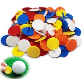 Adhere 100pcs Plastic Golf Ball Position Marker Quarter Size 25mm Flat Golf Ball Marker Accessories Assorted Colour (100pcs Mix colour)