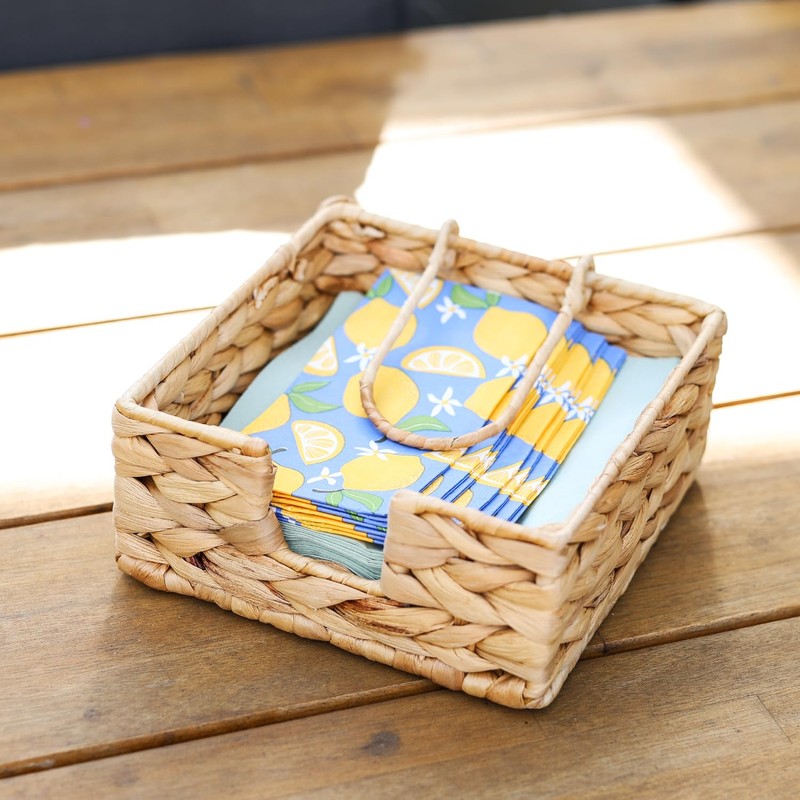 HMF Napkin Holder Braided Made of Water Hyacinth, Napkin Stand