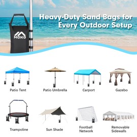 MoKo 4 Pack 120 LBS Zipper Top Sand Bags for Canopy Legs, No Sand