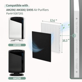Aera Max 300 HEPA Filter Replacement Compatible with Fellowes Aeramax 290/300/DX95 Purifiers HEPA Air Filter 9287201, Also Fit AP-300PH HF-300, 2 HEPA & 6 Carbon Pre-Filter