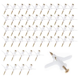 Pack of 50 Cavity Dowels Set, Plasterboard Dowels with Screws, Drywall Dowels, Drywall Anchors, for TV Mounts, Cabinets & Lamps