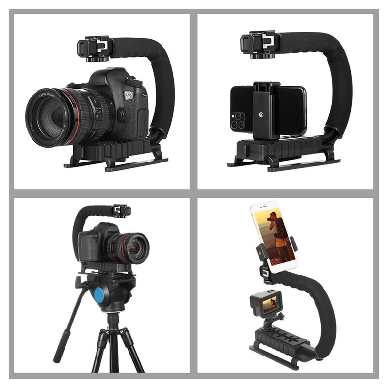 PULUZ U C Shape Video Action Stabilizing Handle Grip ABS