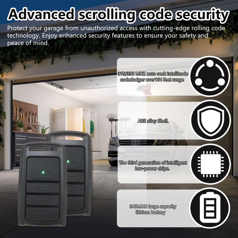 XSPANDER 2-Pack 315/390MHZ Overhead Door Legacy Python Garage Door Opener