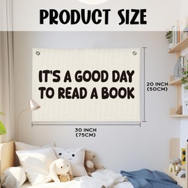 Wheatwin Classroom Decor, Reading Nook Decor, It's A Good Day To Read A Book Banner 20x30 Inch - Book Club Decorations, Kids Bedroom Wall Art, Bookworm Gift Idea, Cozy Reading Corner Playroom Wall Hanging