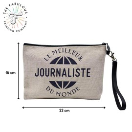 Canvas Bag - Le Best Le Meilleur du Monde Passion Work Leisure Sport Collegue Family - Linen Look Cosmetic Bag - Toiletry Bag - Purse, Journalist - H, Cosmetic bag