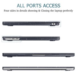 Mektron Case for MacBook Air 15 INCH 2024 M3 A3114 /2023 M2 A2941 Case with 15.3" Liquid Retina Display & Touch ID Cover, Plastic Hard Shell with Screen Protector, Glitter Black