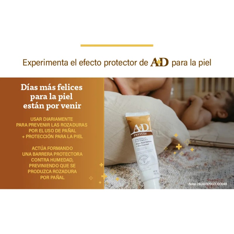 Pomada A+d Prevent: Protección Rozaduras Pañal En Bebé 454g